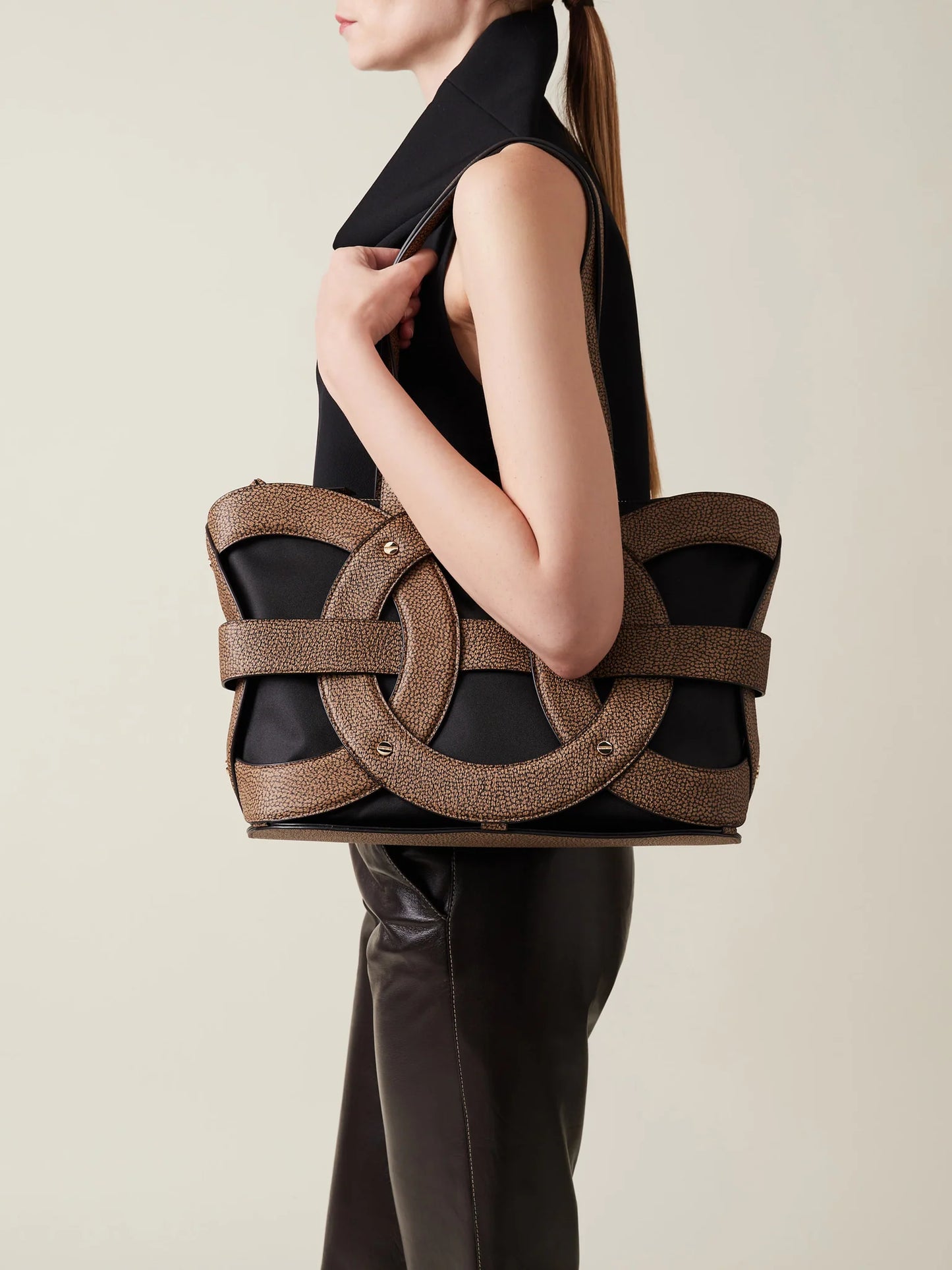Borsa a Spalla di Tela Rivestita OP