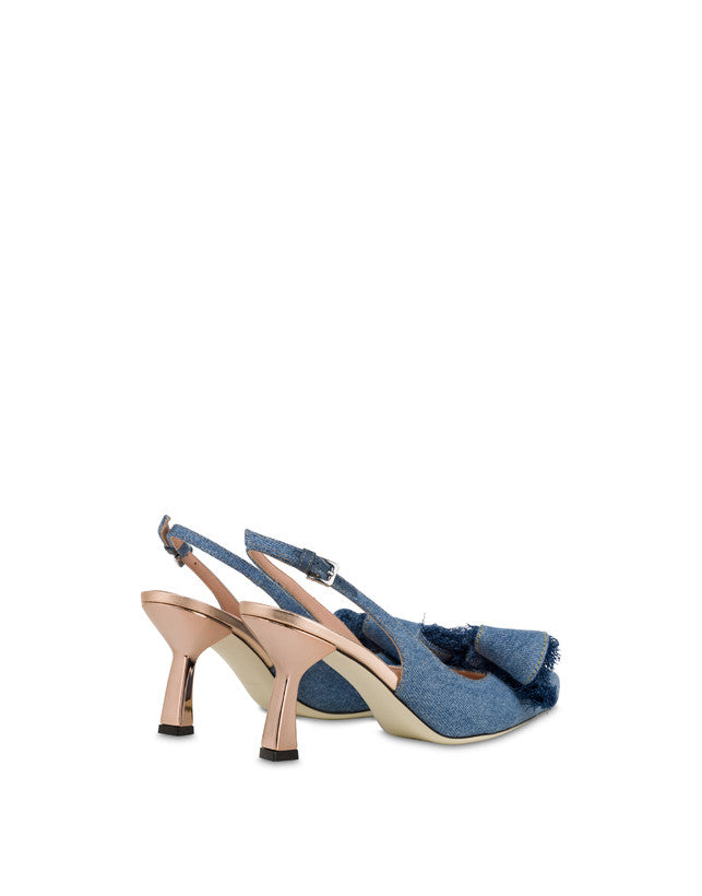 Slingback In Denim Ribbon Bow