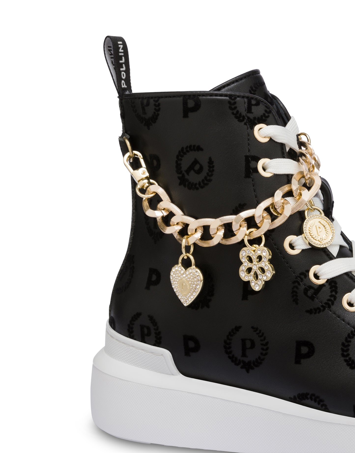 High Sneakers Con Charms Heritage Flock Nero/nero