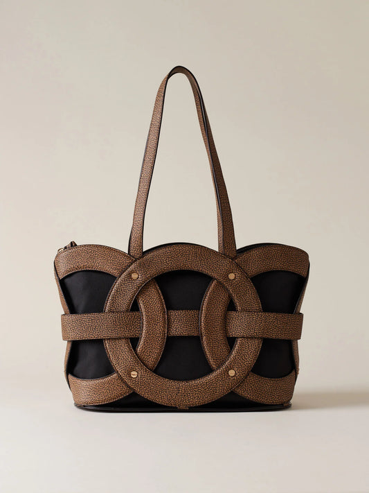 Borsa a Spalla di Tela Rivestita OP