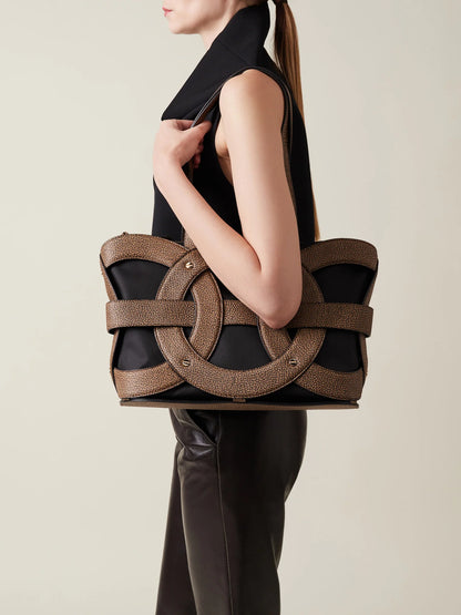 Borsa a Spalla di Tela Rivestita OP