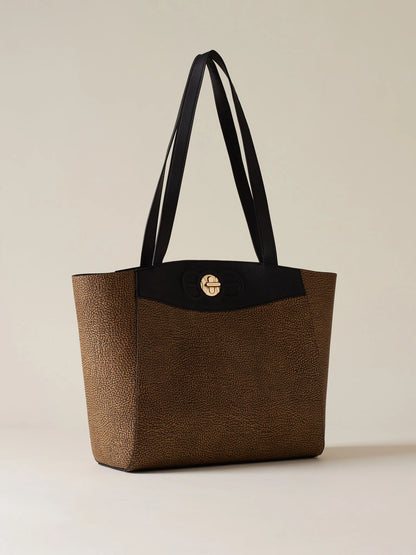 Borsa a spalla di Tela rivestita OP e pelle