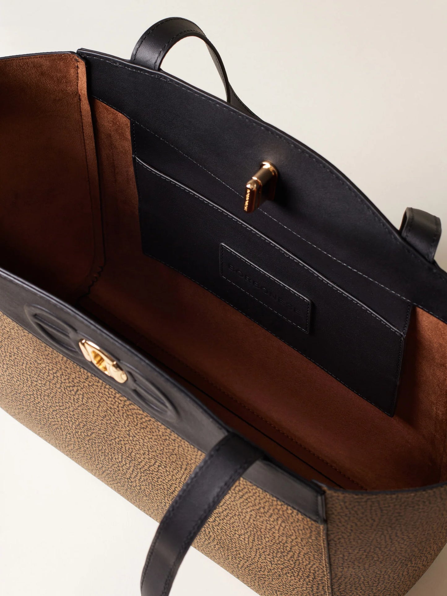 Borsa a spalla di Tela rivestita OP e pelle