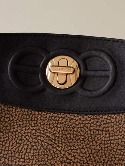 Borsa a spalla di Tela rivestita OP e pelle