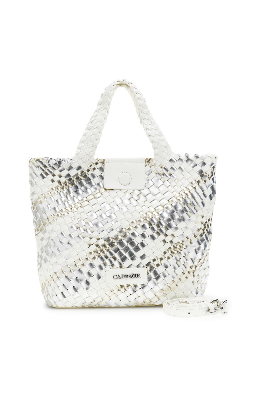 Borsa reversibile intrecciata