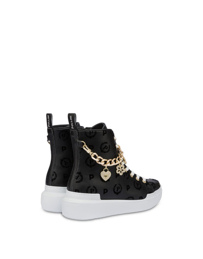 High Sneakers Con Charms Heritage Flock Nero/nero