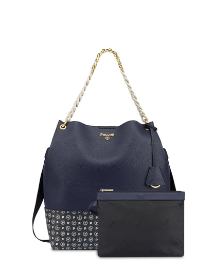 Tracolla amovibile con logo jacquard Pollini